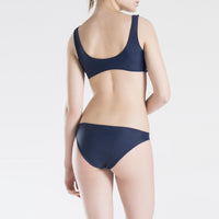 Flower & Zigzag Koyu Mavi Kadın Bikini Üstü