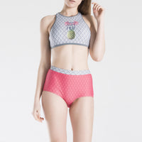 Pineapple & Baklava Gri Kadın Büstiyer Bikini Üstü
