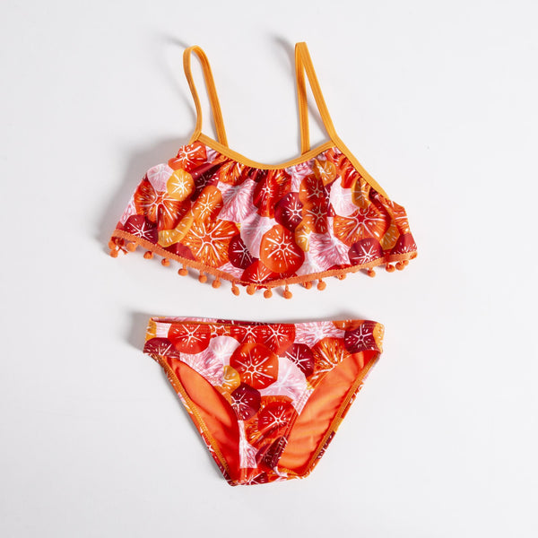 Orange Desenli Kız Çocuk Bikini Seti