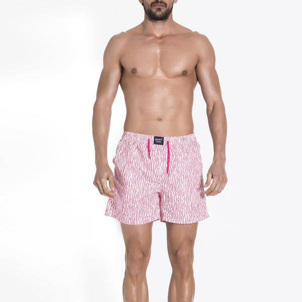 Tropical & Coral Pembe Desenli Erkek Mayo