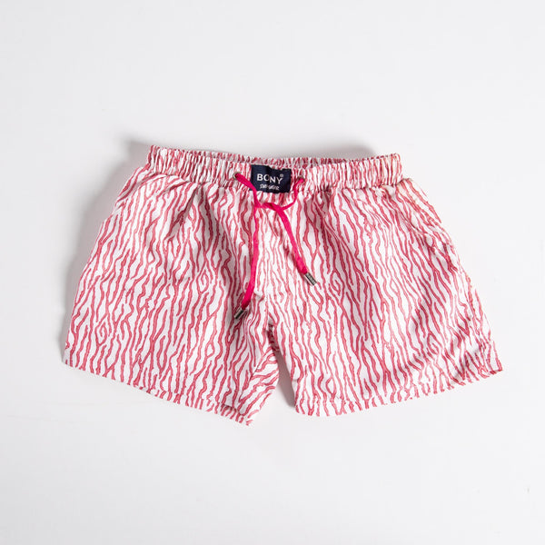 Tropical & Coral Pembe Desenli Erkek Çocuk Mayo