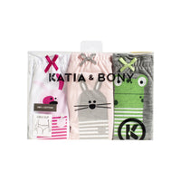 African Animal 3'Lü Kız Çocuk Slip