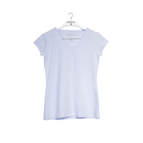 V Yaka Kadın Basic T-Shirt