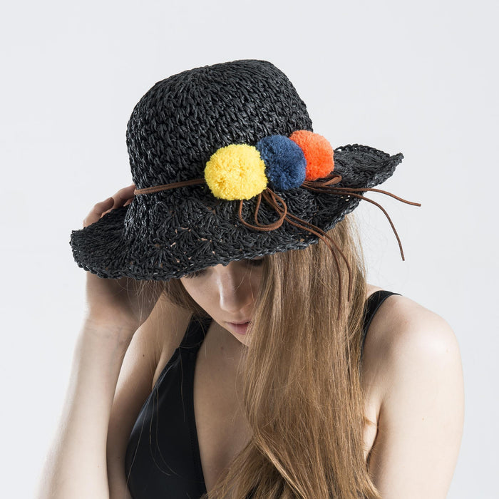 Desert Heat Siyah Kadın Hasır Şapka