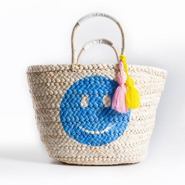 Smiley Kadın El Yapımı Hasır Çanta