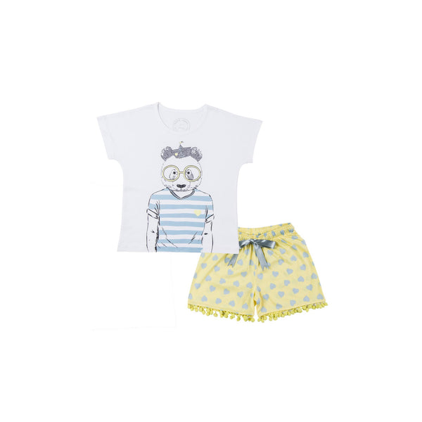 Mr.Bear Kız Çocuk Şortlu Pijama Seti