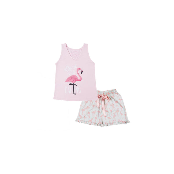 Flamingo Dreams Kız Çocuk Şortlu Pijama Seti